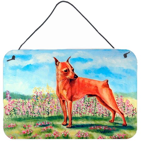 Carolines Treasures 8 x 12 in. Min Pin Aluminium Metal Wall or Door Hanging Print 7516DS812